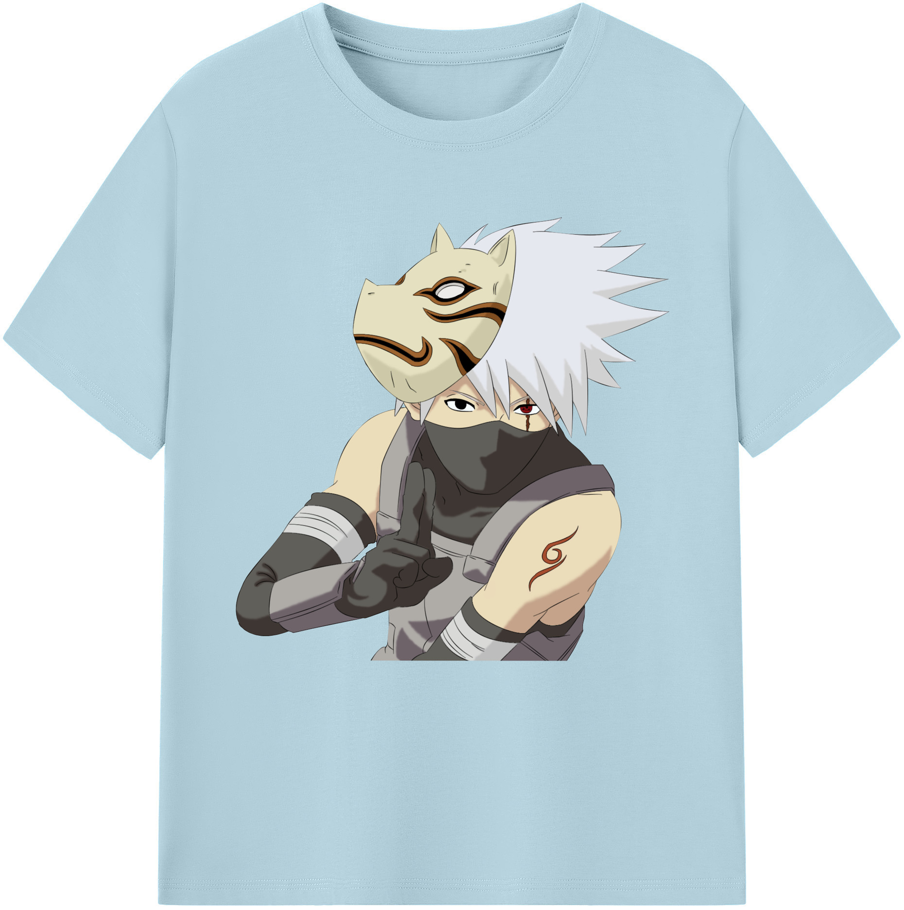 （画像用） NARUTO -ナルト- はたけ カカシ Hatake Kakashi 綿100％半袖Tシャツ（フロントプリント）